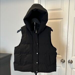 Black Hooded Puffer Vest